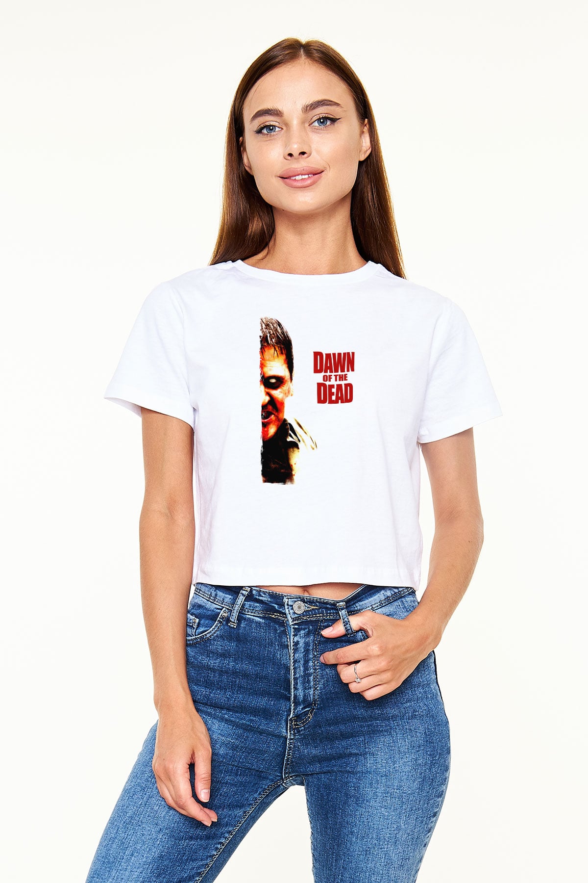 Dawn of the Dead Beyaz   Crop Top Tişört