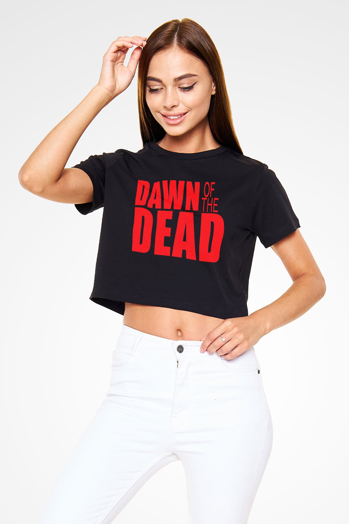 Dawn of the Dead Siyah Crop Top Tişört