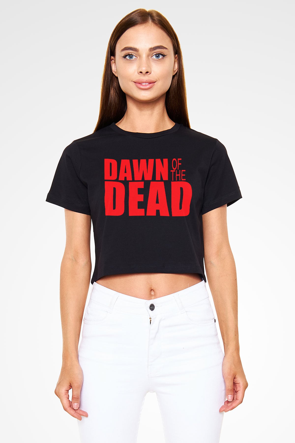 Dawn of the Dead Siyah Crop Top Tişört
