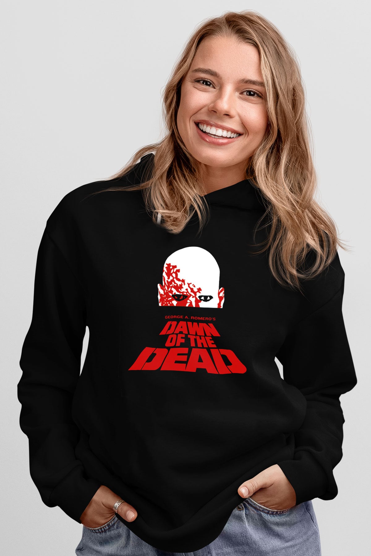 Dawn of the Dead Siyah Unisex Kapüşonlu Sweatshirt
