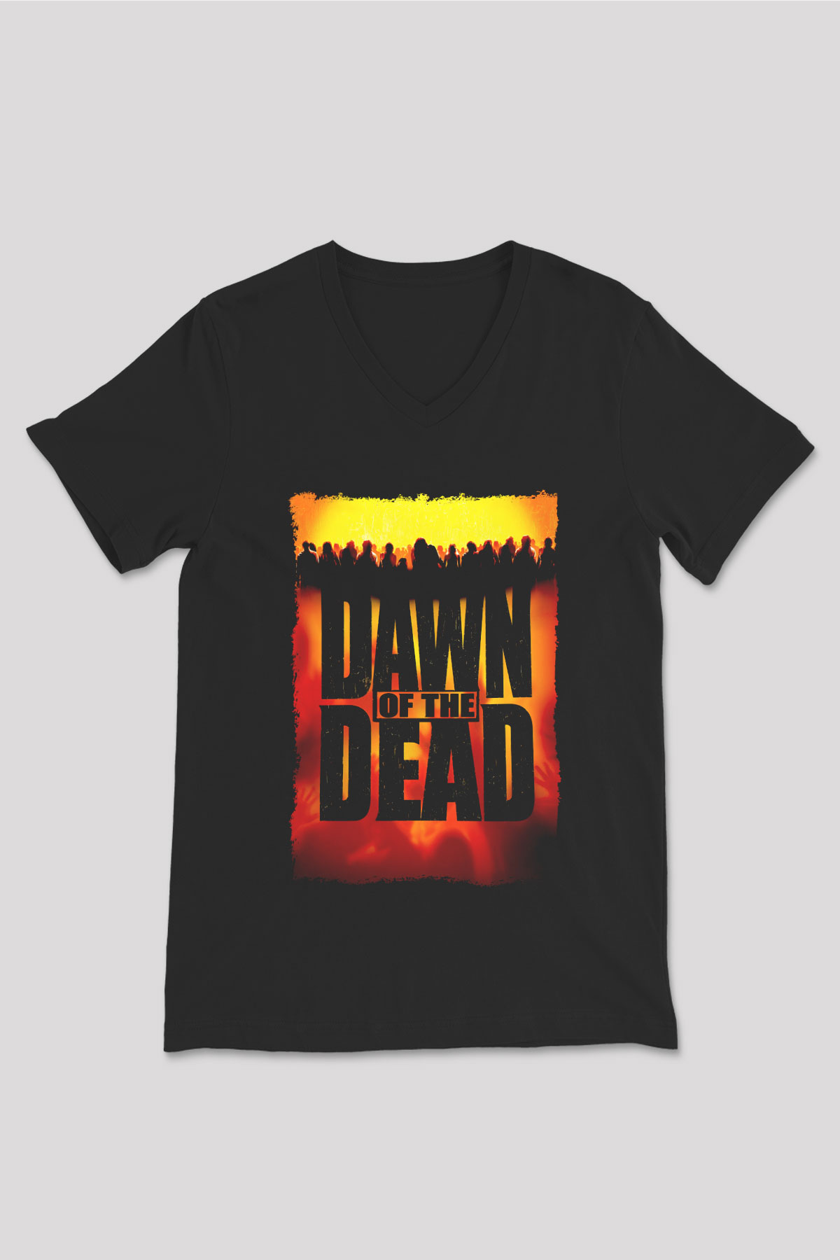 Dawn of the Dead Siyah Unisex  V Yaka Tişört