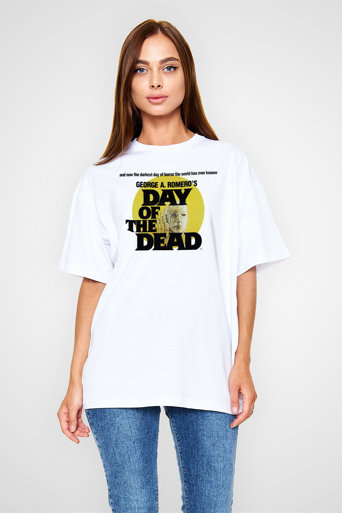 Day of the Dead Beyaz Unisex Oversize Tişört