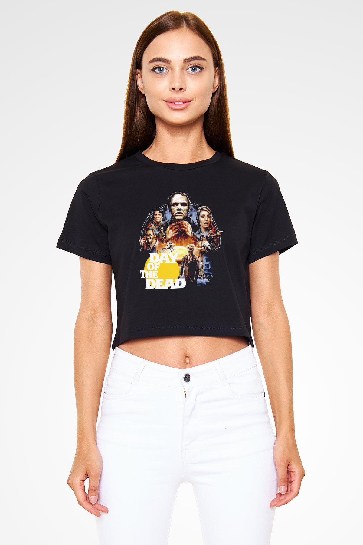 Day of the Dead Siyah   Crop Top Tişört
