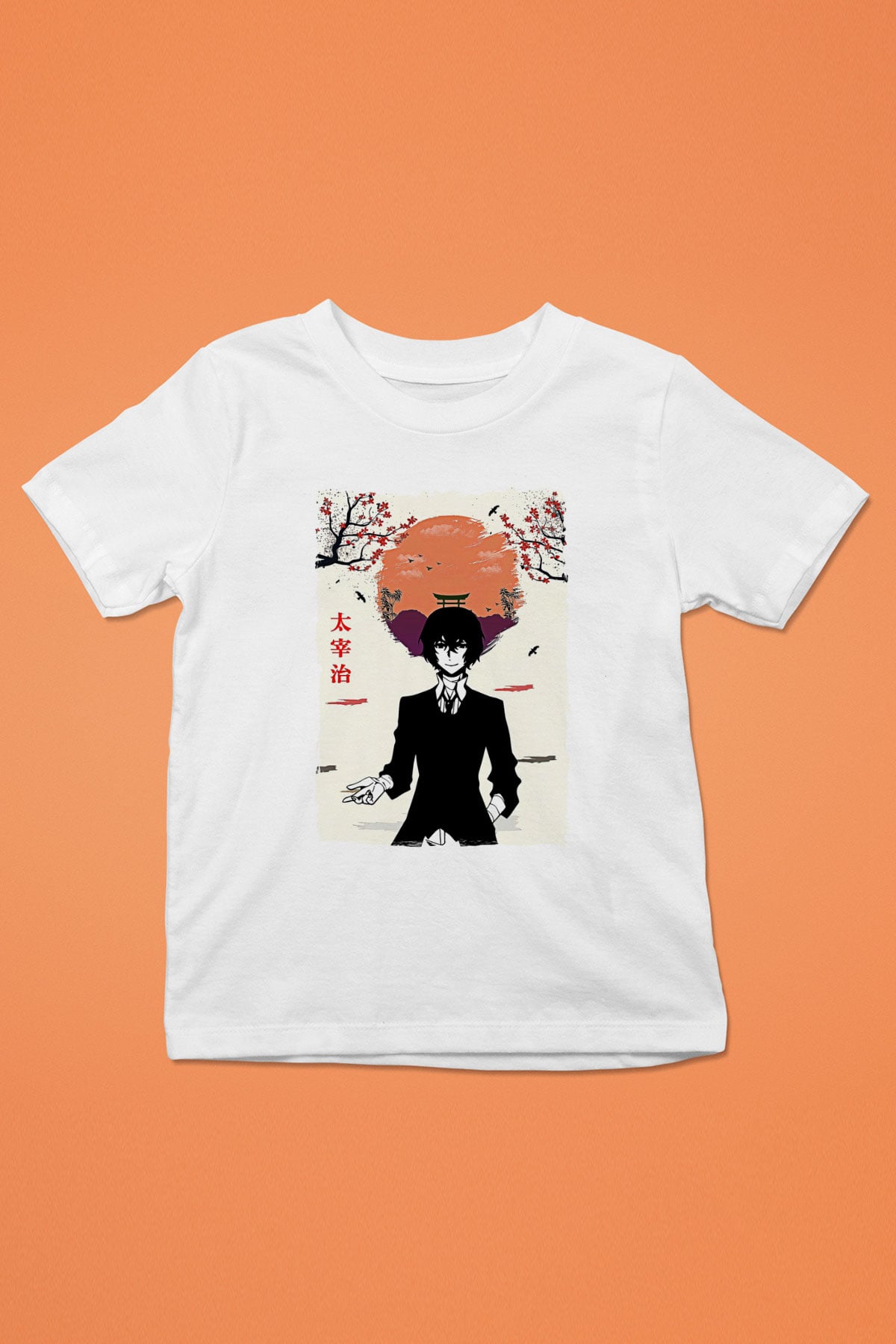 Dazai Baskılı Beyaz Unisex Beyaz Çocuk Tişört - Tshirt