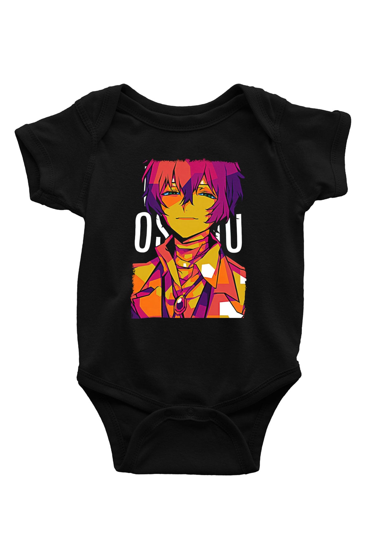 Dazai Baskılı Unisex Siyah Bebek Body - Zıbın