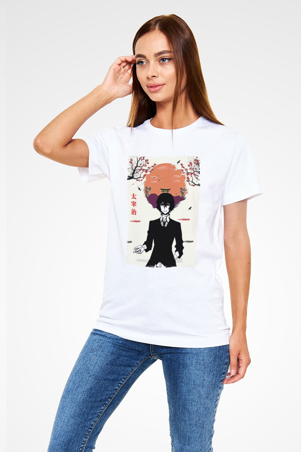 Dazai Unisex Baskılı Beyaz Tişört - Tshirt