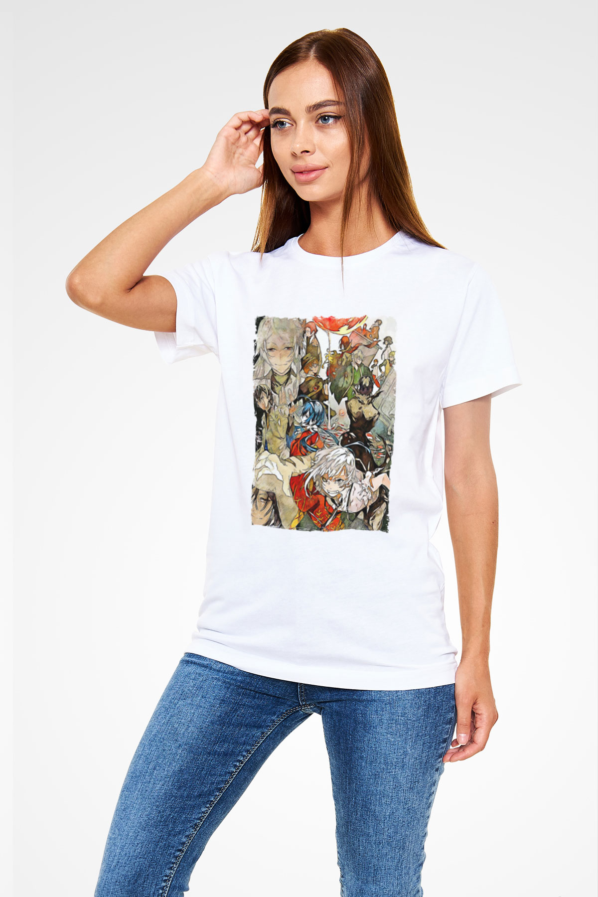 Dazai Unisex Baskılı Beyaz Tişört - Tshirt