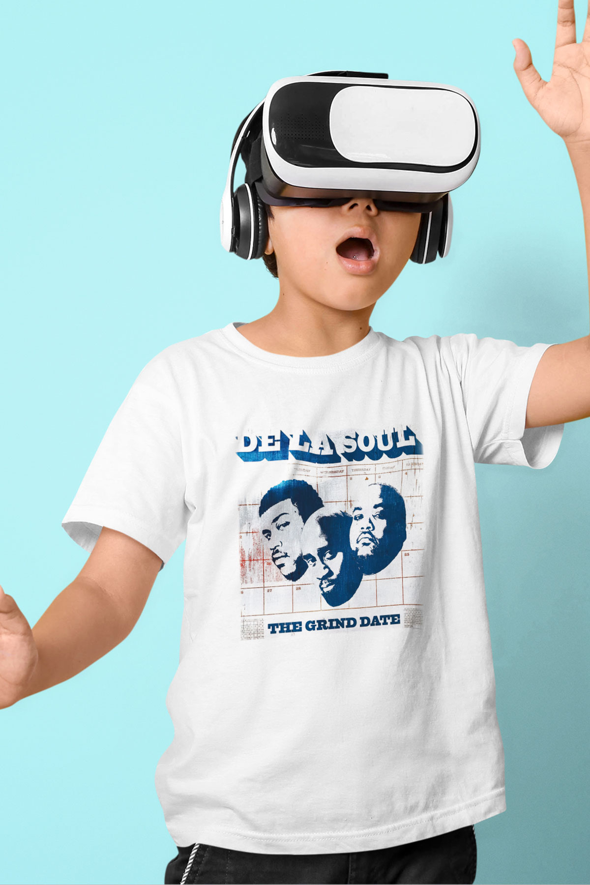 De La Soul Baskılı Beyaz Unisex Çocuk Tişört