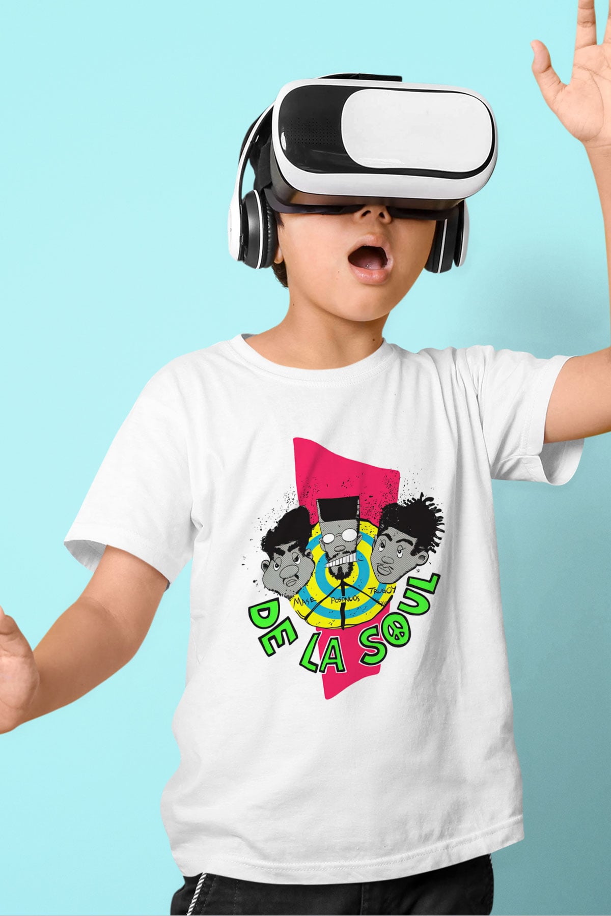 De La Soul Baskılı Beyaz Unisex Çocuk Tişört