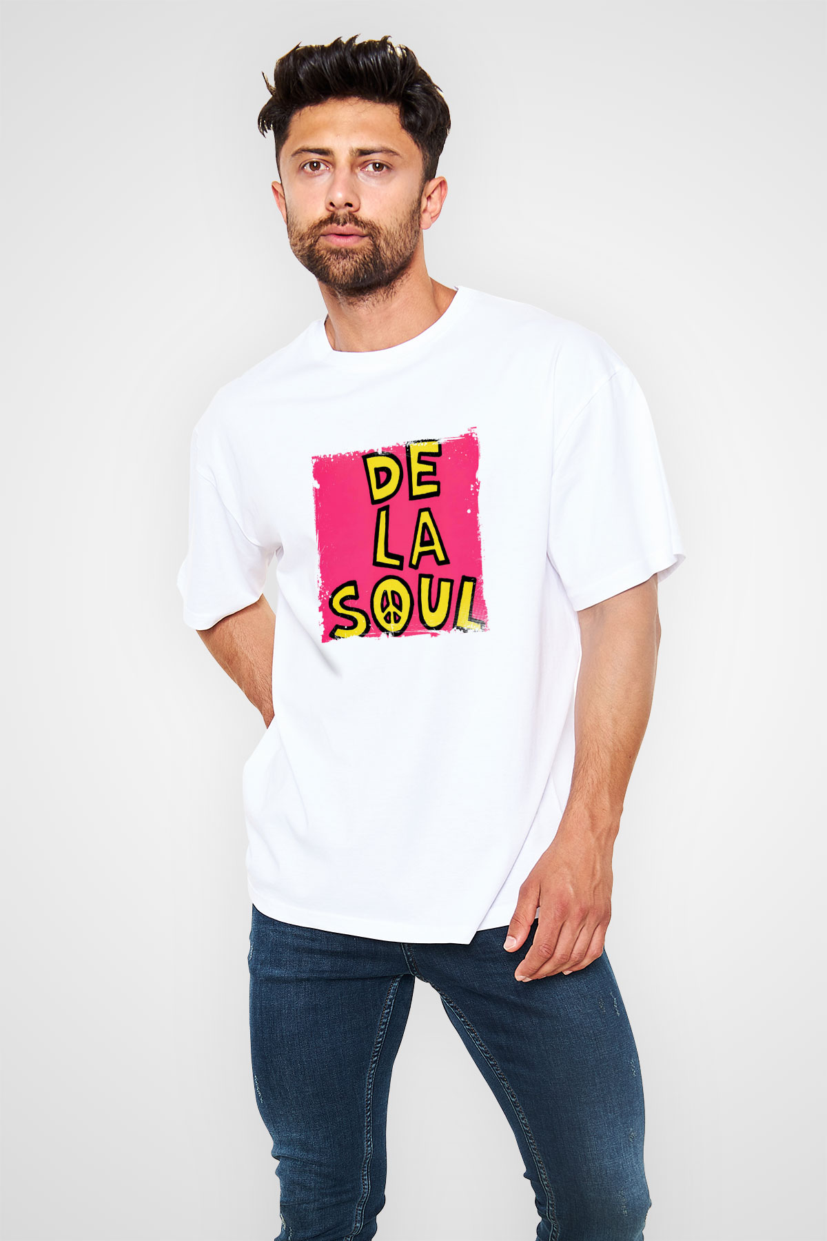 De La Soul Baskılı Unisex Beyaz Tişört