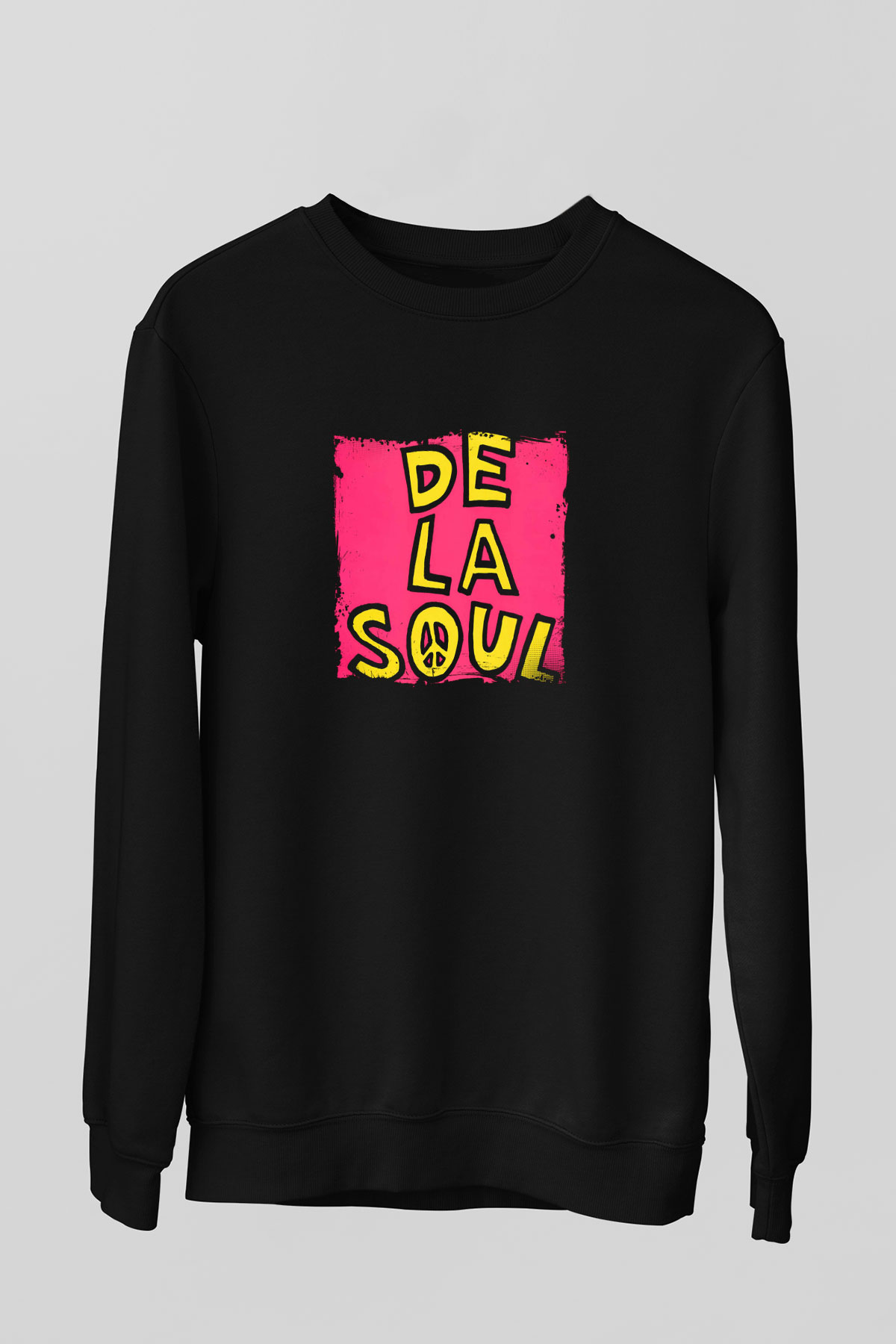 De La Soul Baskılı Unisex Siyah Sweatshirt