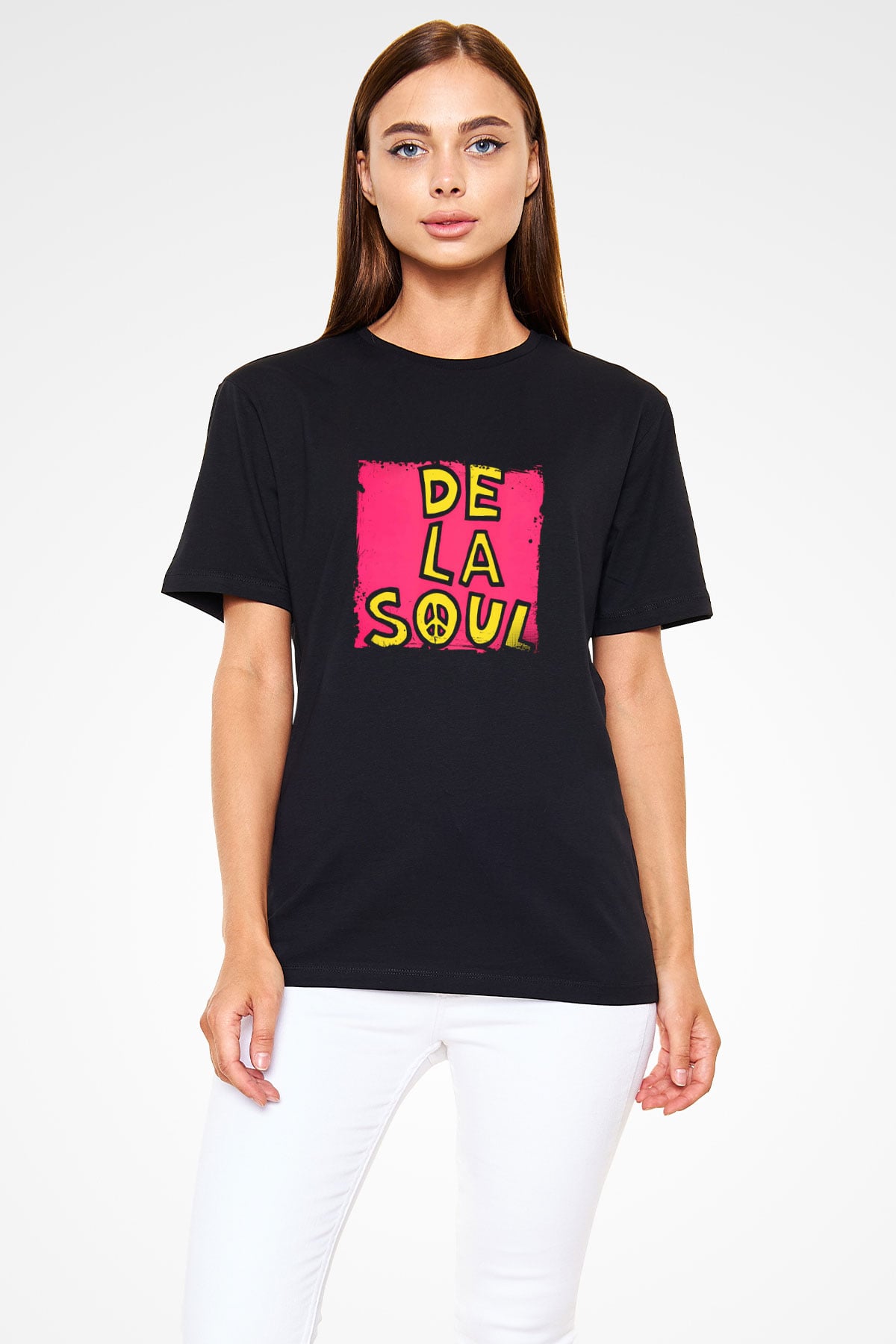 De La Soul Baskılı Unisex Siyah Tişört
