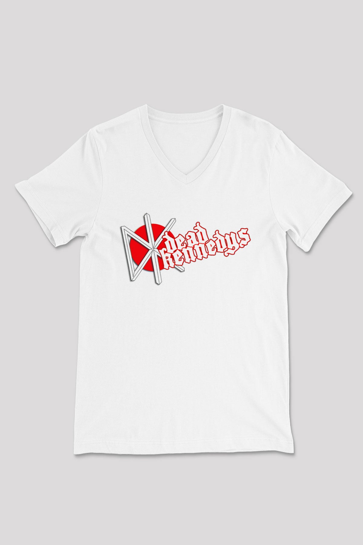 Dead Kennedys Beyaz Unisex V Yaka Tişört T-Shirt