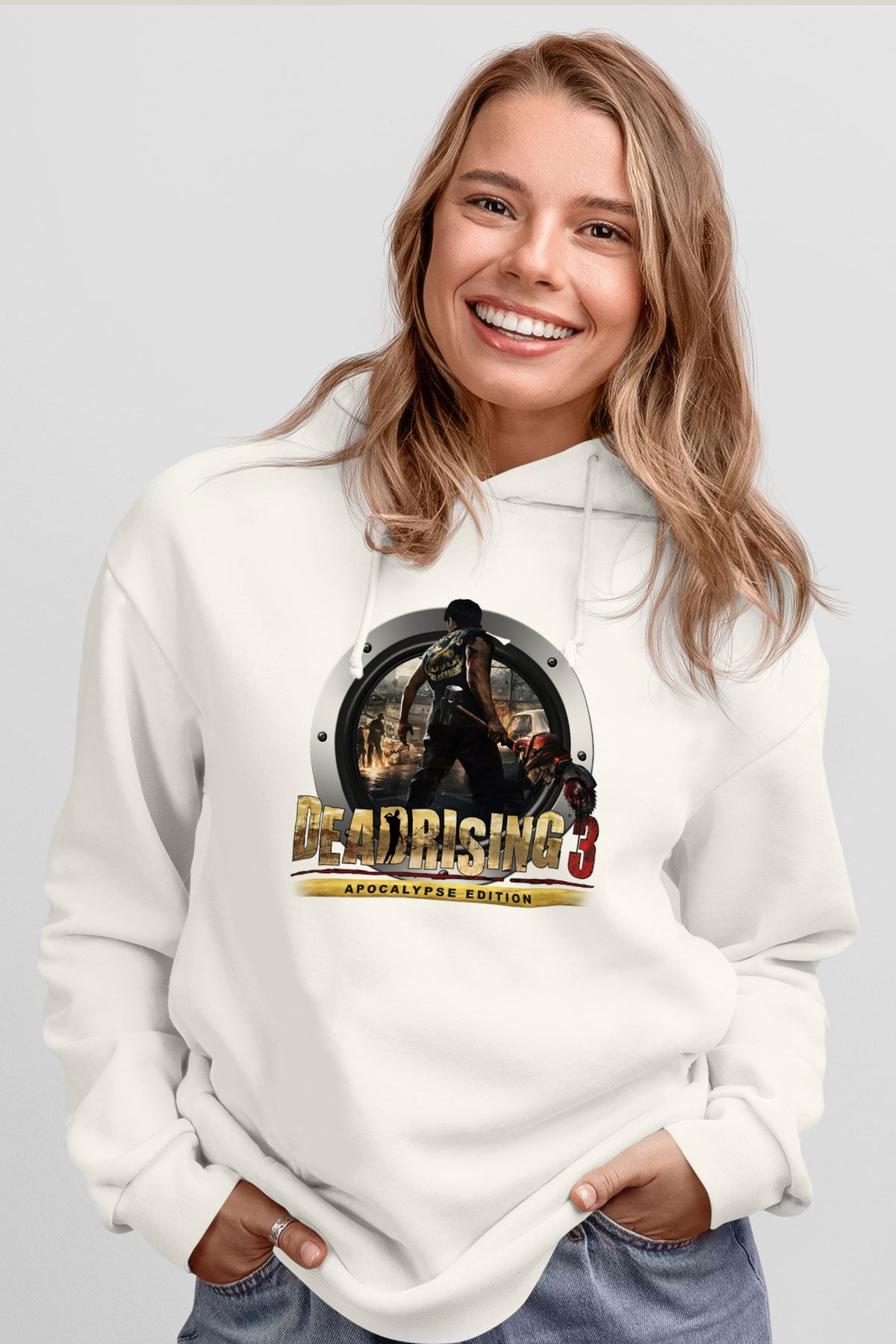 Dead Rising Beyaz Unisex Hoodie