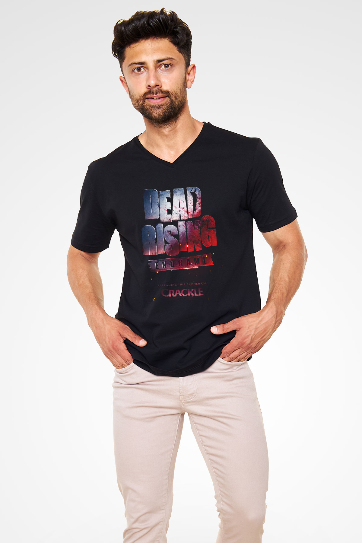 Dead Rising Siyah Unisex V Yaka Tişört