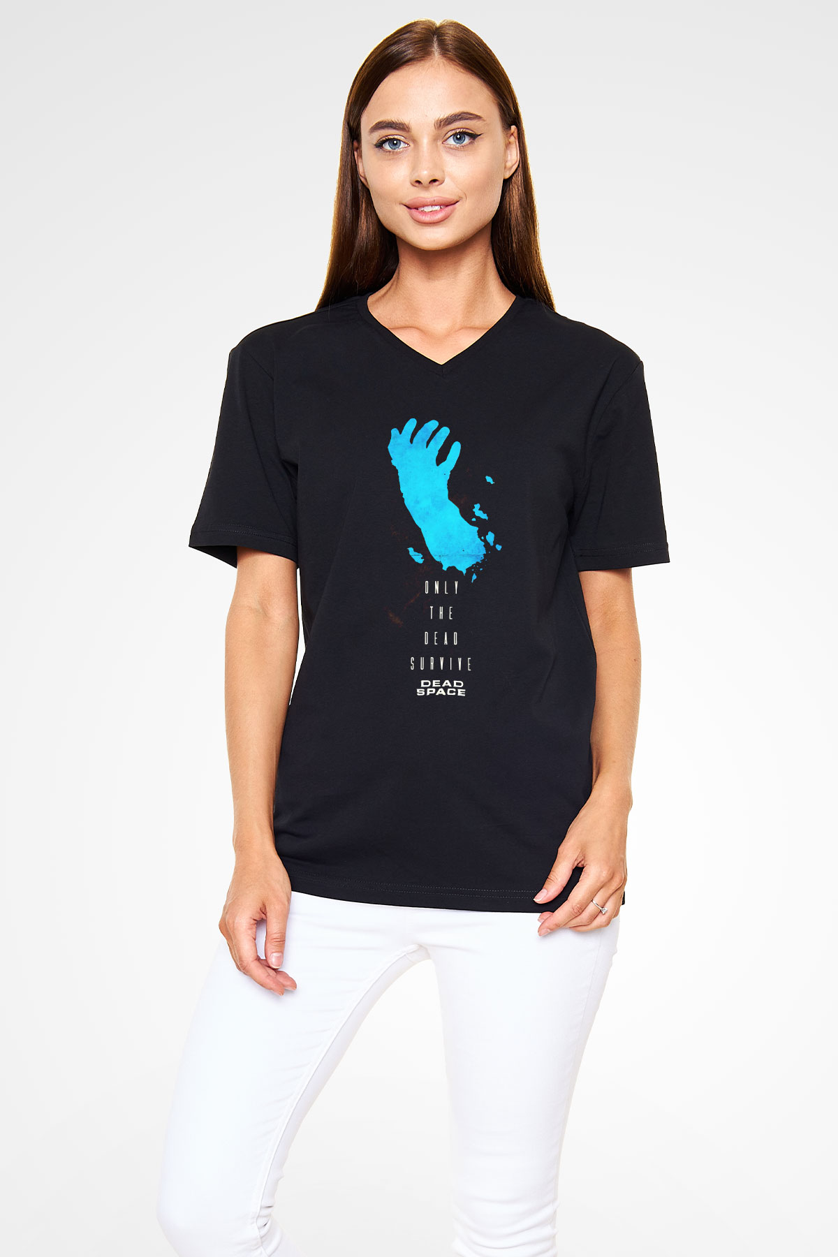 Dead Space Siyah Unisex V Yaka Tişört