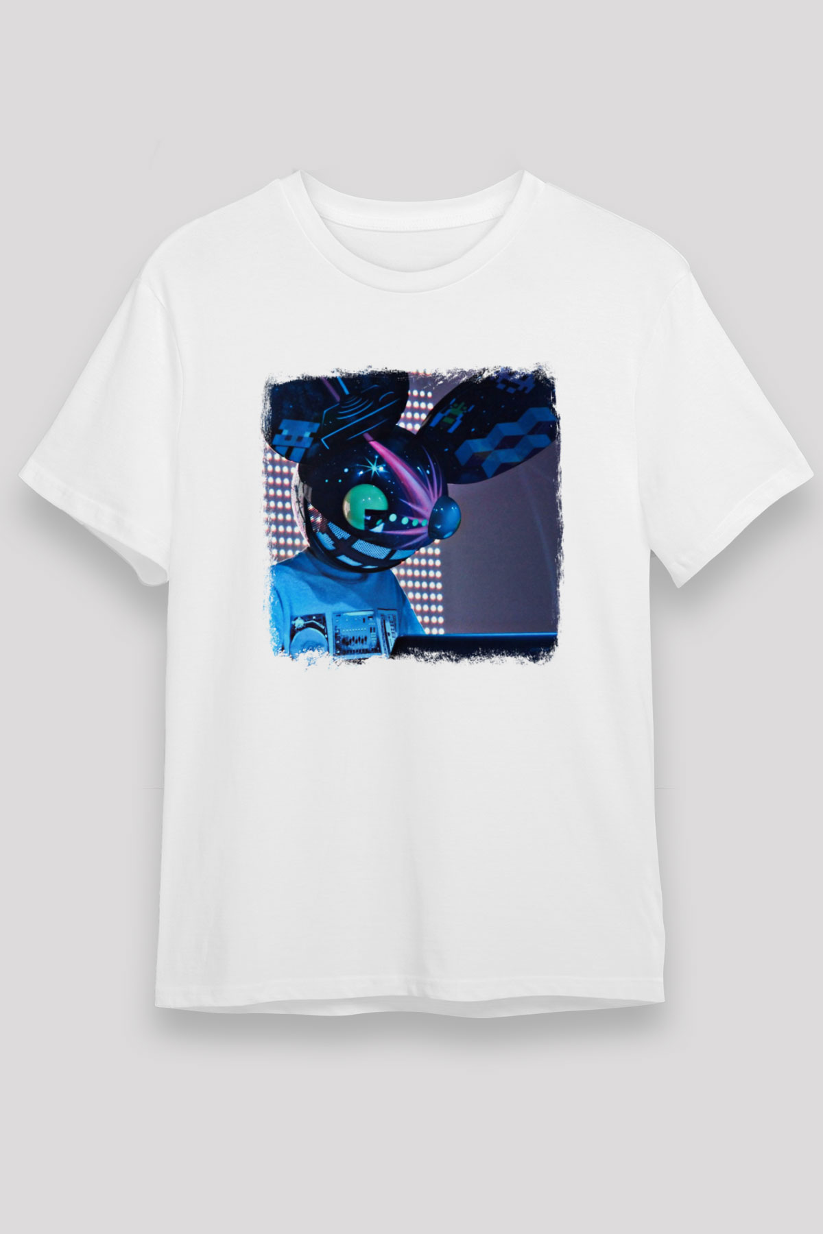 Deadmau5 Baskılı Unisex Beyaz Tişört