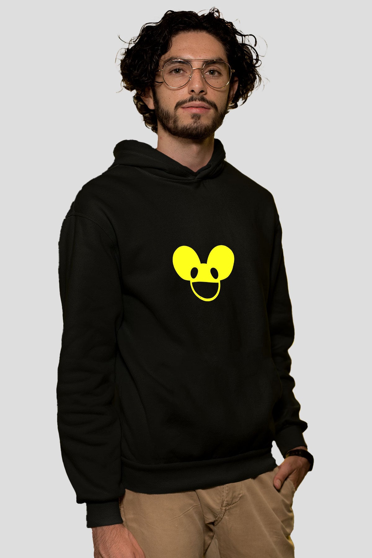 Deadmau5 Baskılı Unisex Siyah Hoodie