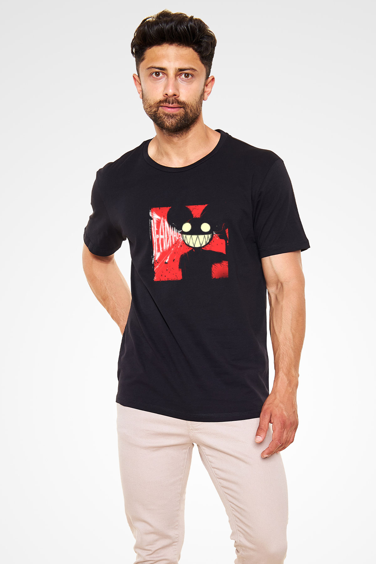 Deadmau5 Baskılı Unisex Siyah Tişört