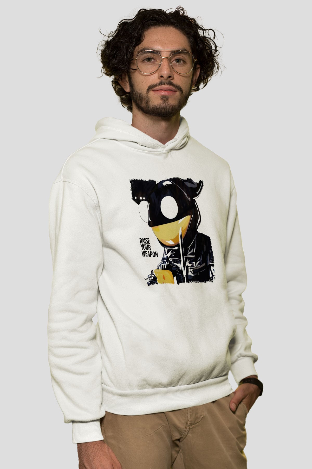 Deadmau5 Beyaz Unisex Kapşonlu Sweatshirt