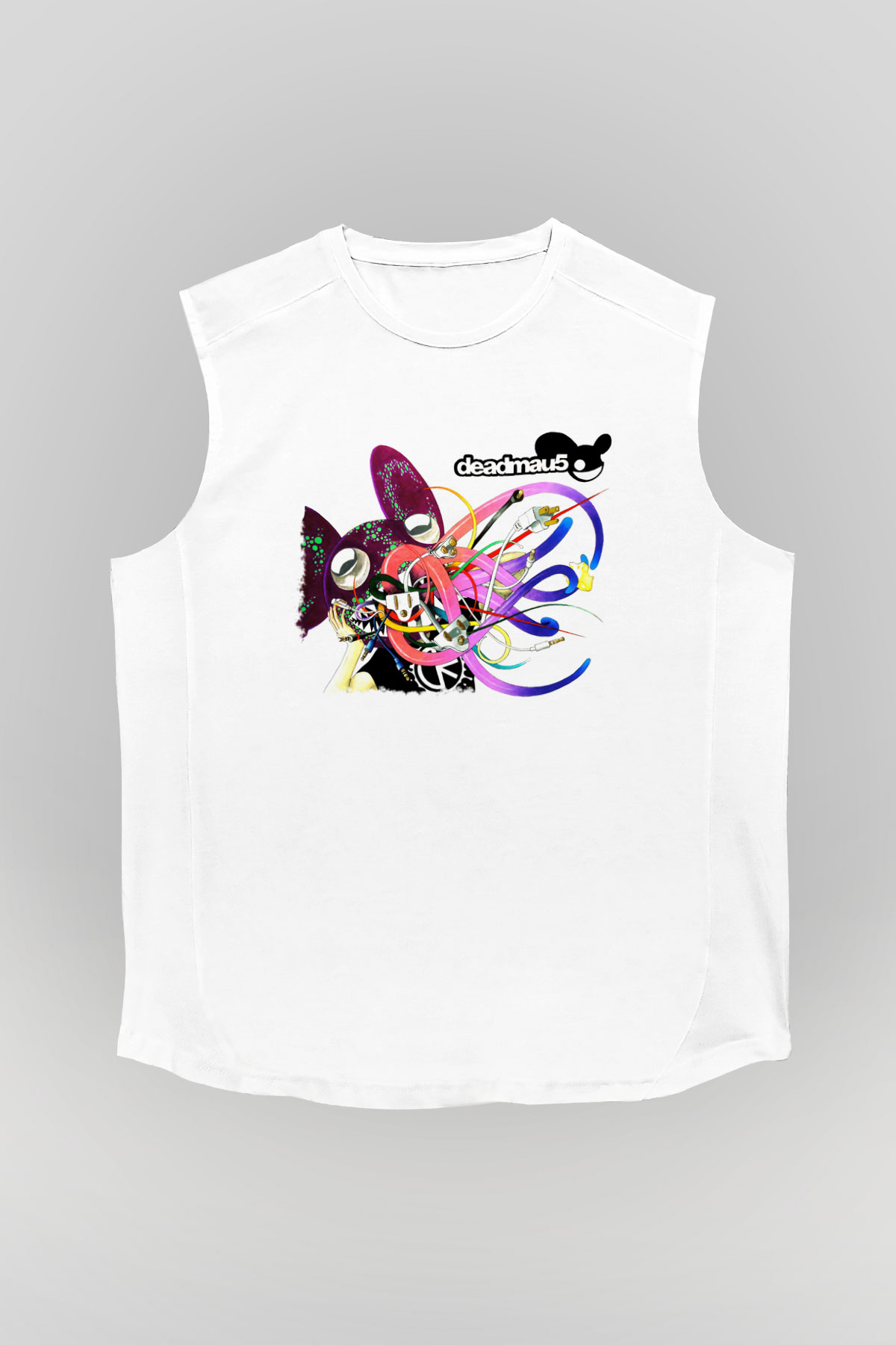 Deadmau5 Beyaz Unisex Kolsuz Tişört