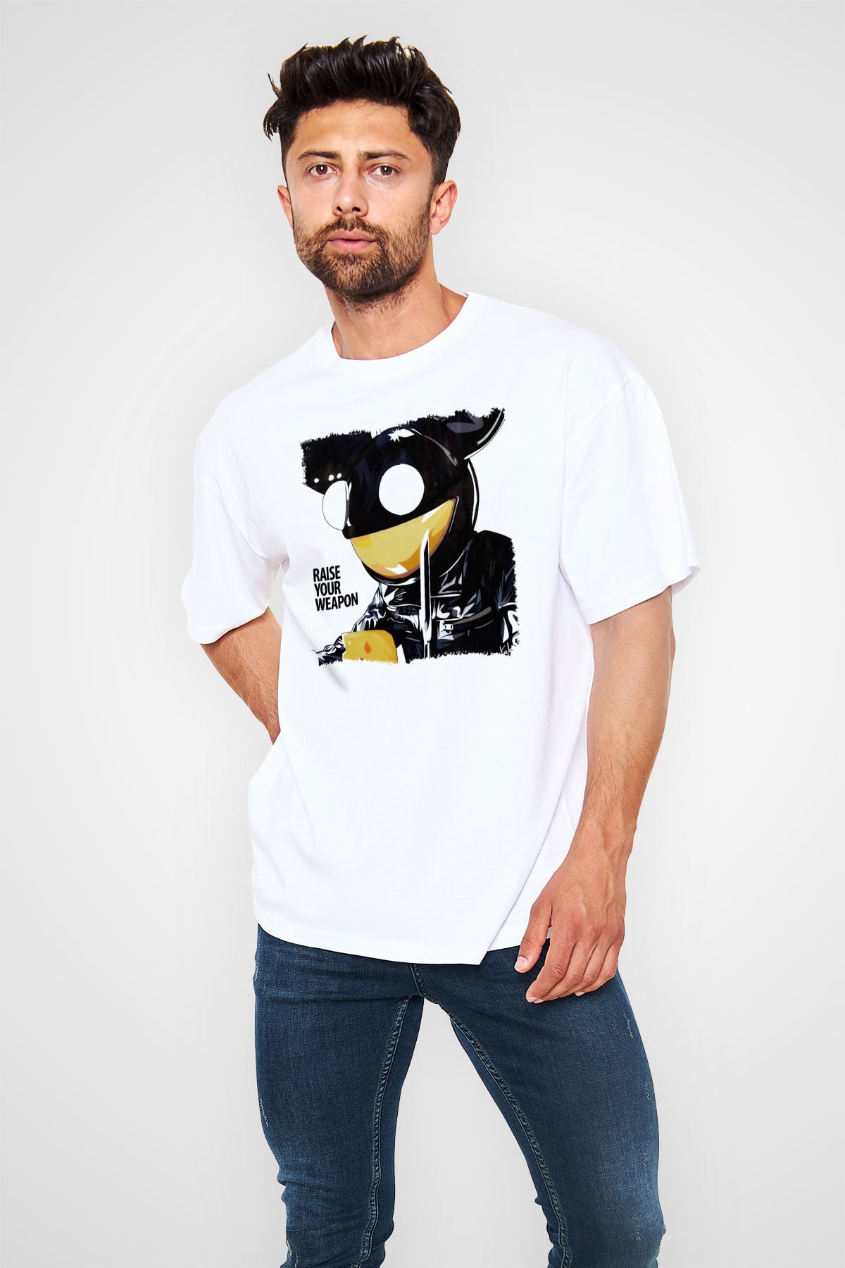 Deadmau5 Beyaz Unisex Oversize Tişört T-Shirt