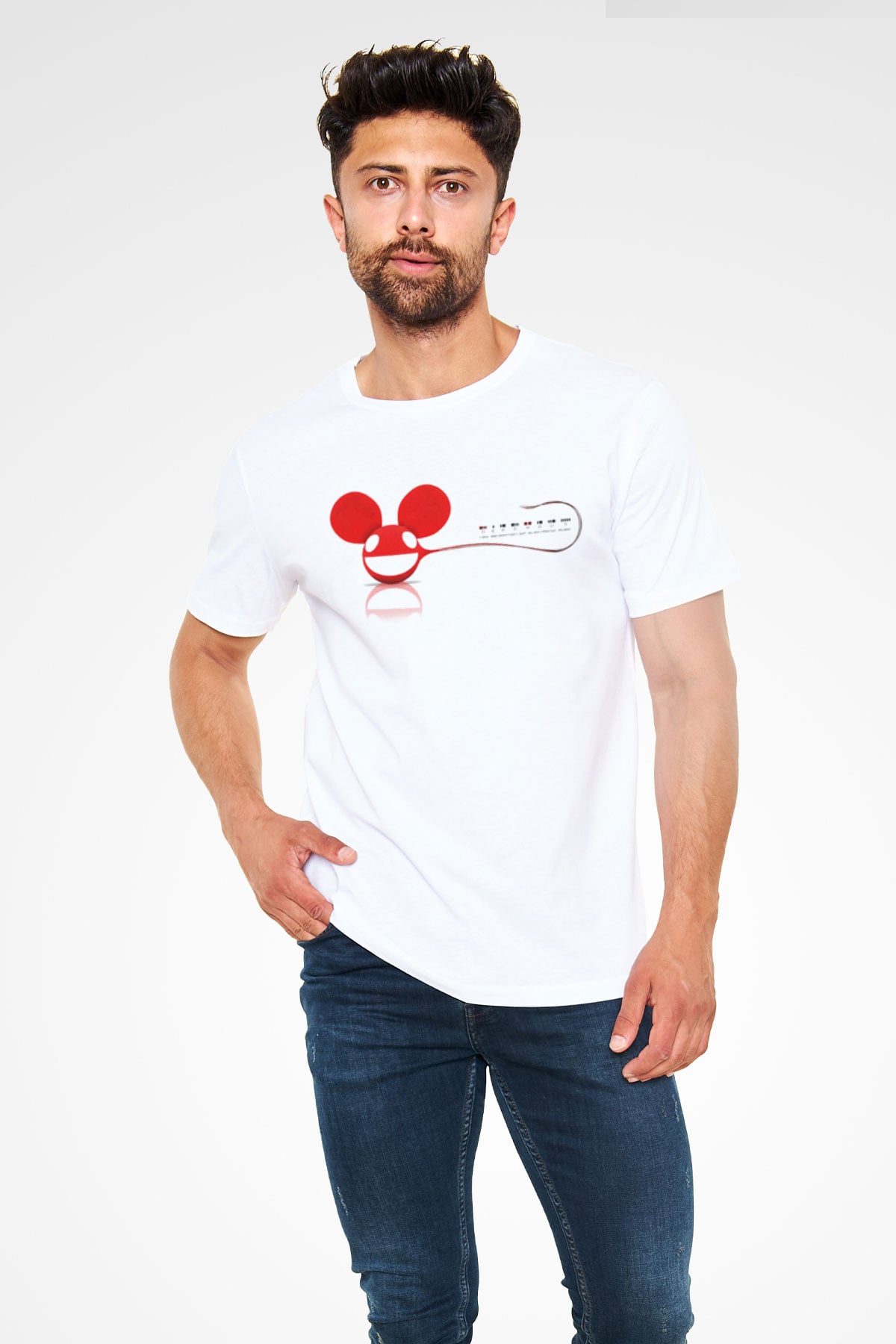 Deadmau5 Beyaz Unisex Tişört T-Shirt - TişörtFabrikası