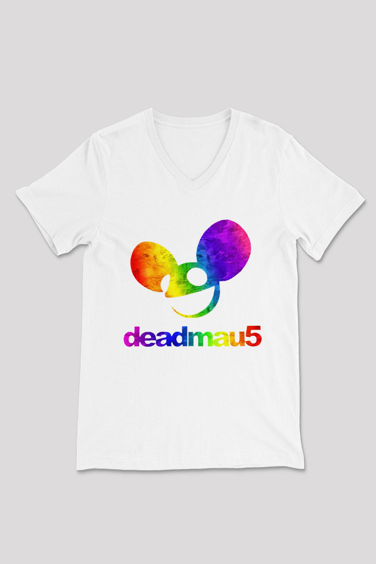 Deadmau5 Beyaz Unisex V Yaka Tişört T-Shirt