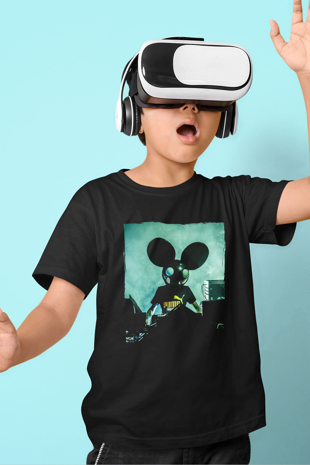 Deadmau5 Siyah Unisex Çocuk Tişört