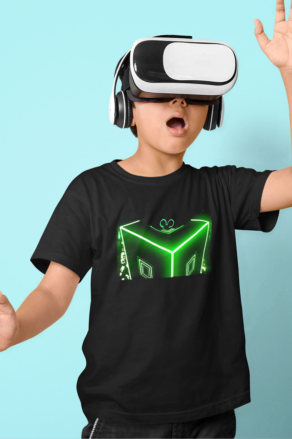 Deadmau5 Siyah Unisex Çocuk Tişört