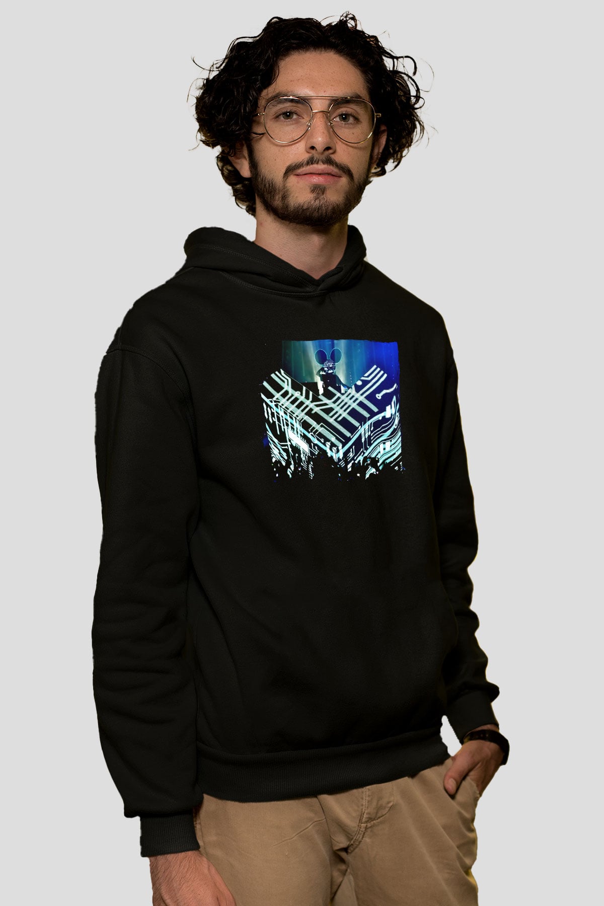 Deadmau5 Siyah Unisex Kapüşonlu Sweatshirt