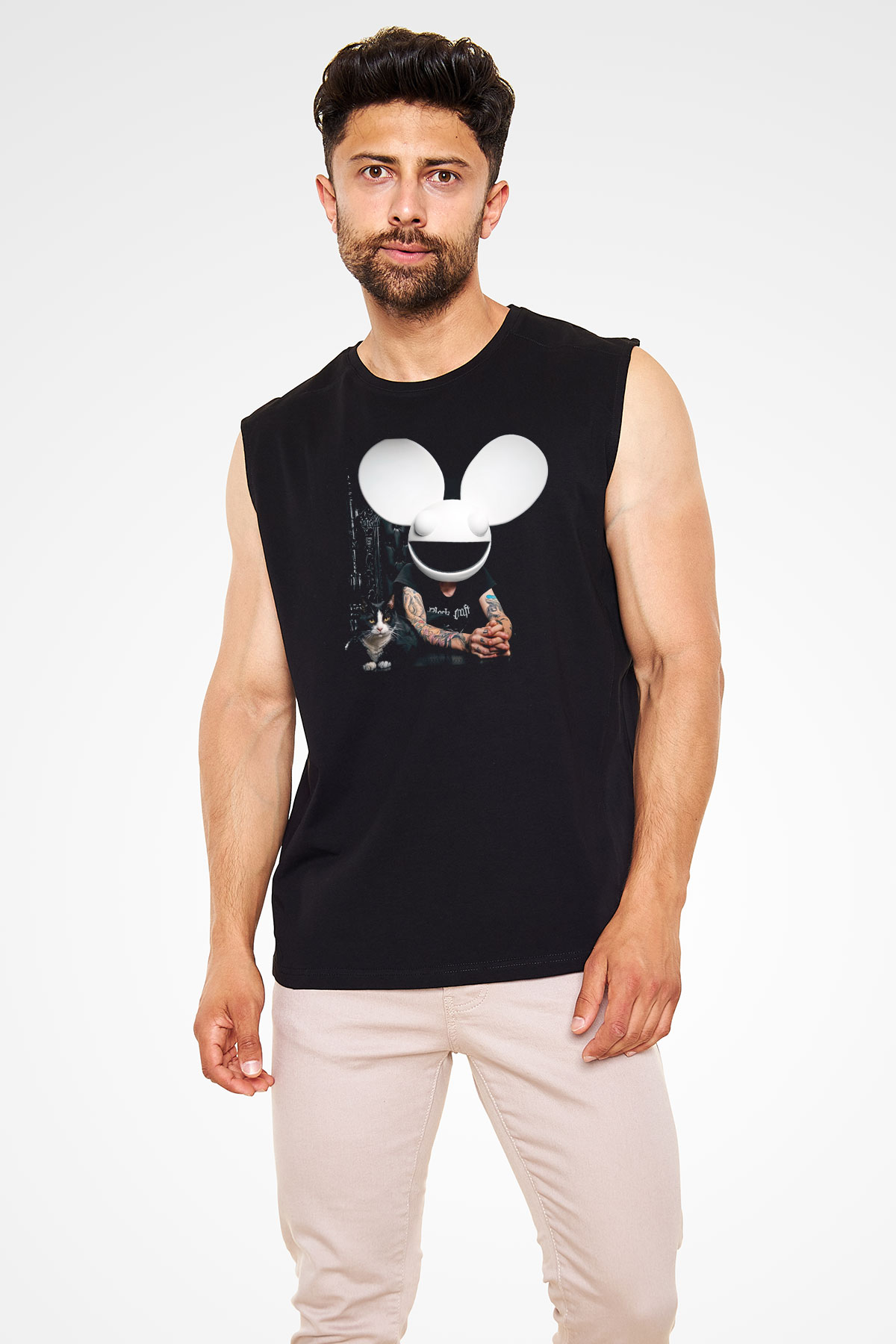 Deadmau5 Siyah Unisex Kolsuz Tişört