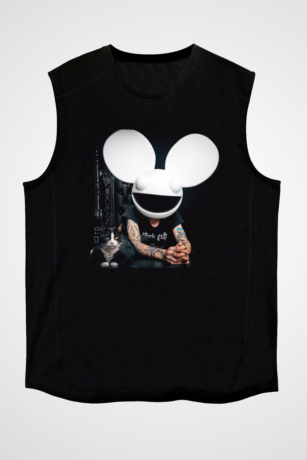 Deadmau5 Siyah Unisex Kolsuz Tişört
