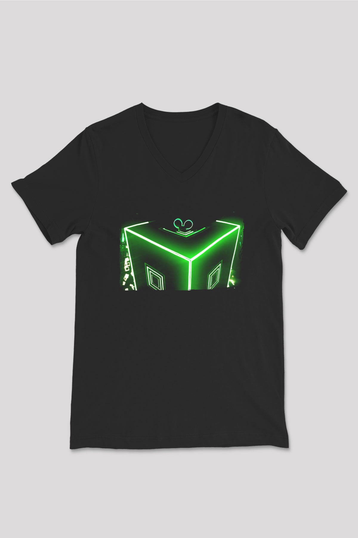 Deadmau5 Siyah Unisex V Yaka Tişört