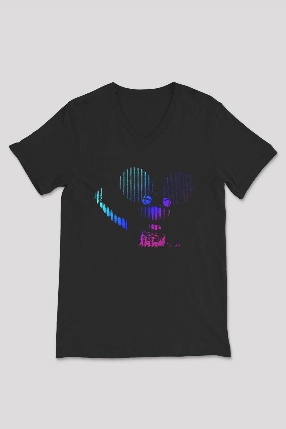 Deadmau5 Siyah Unisex V Yaka Tişört