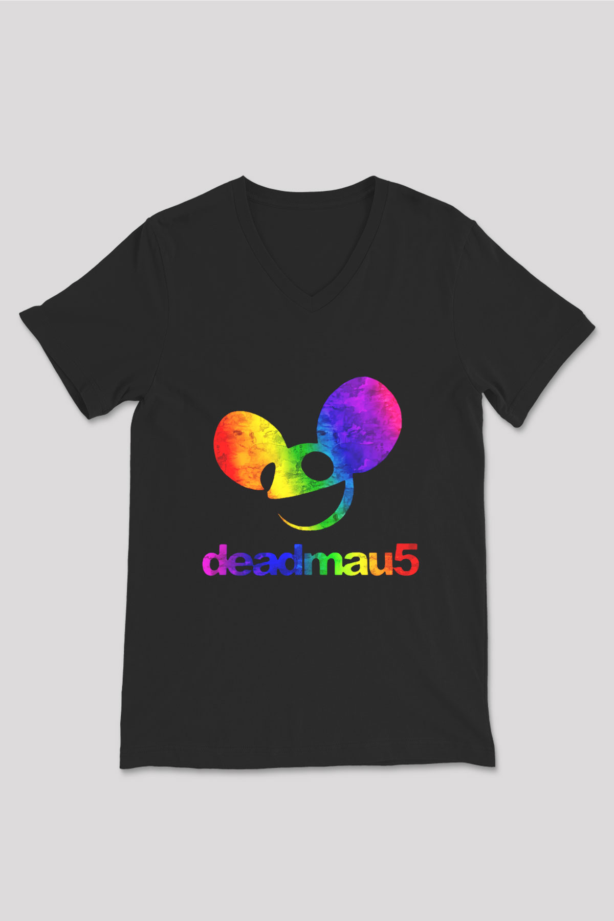 Deadmau5 Siyah Unisex V Yaka Tişört T-Shirt