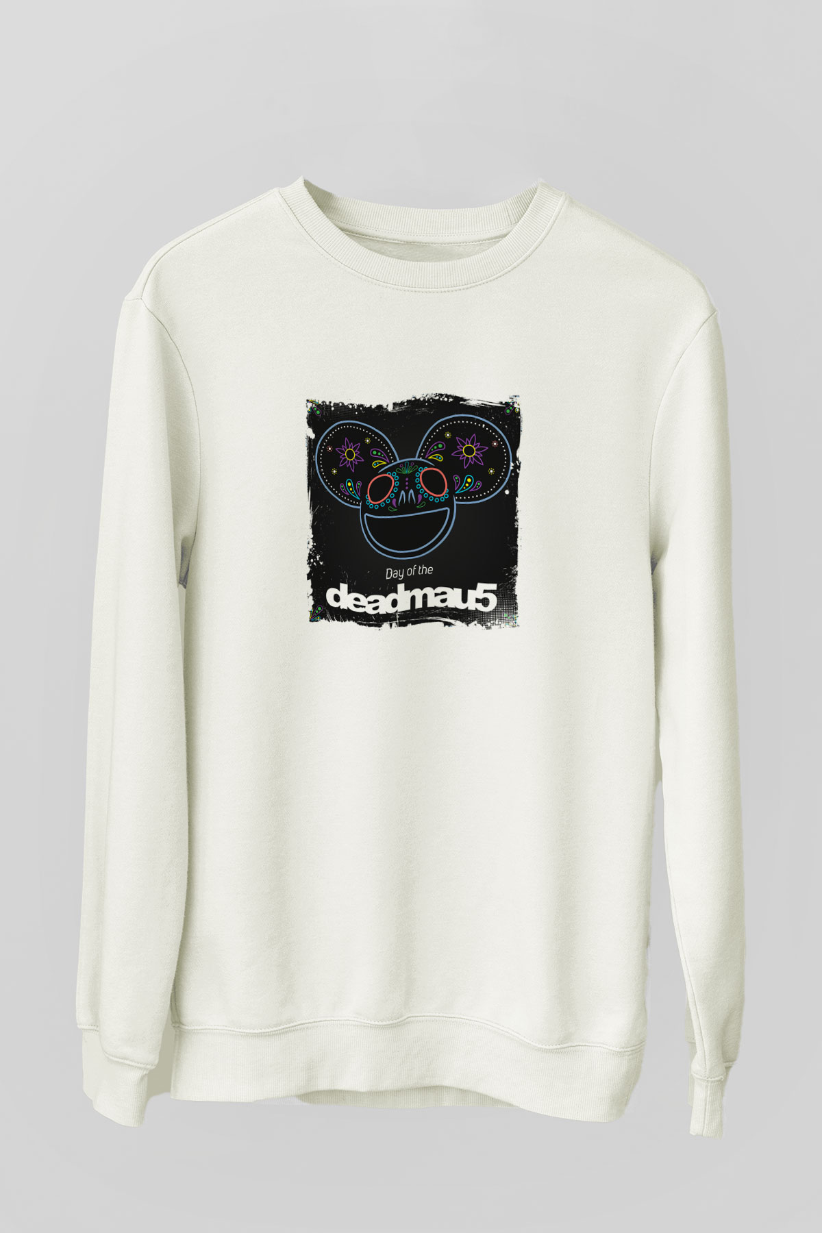 Deadmau5Baskılı Beyaz Sweatshirt