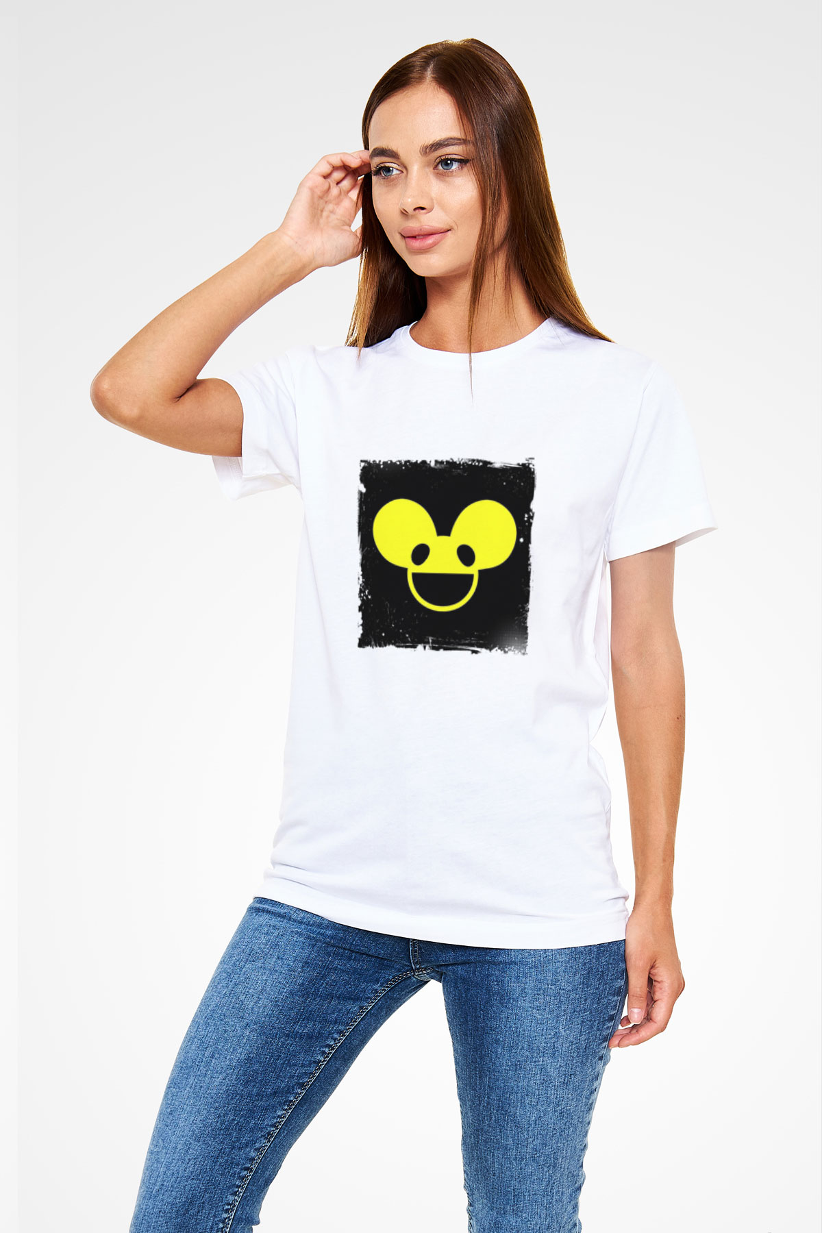 Deadmau5Baskılı Beyaz Tişört
