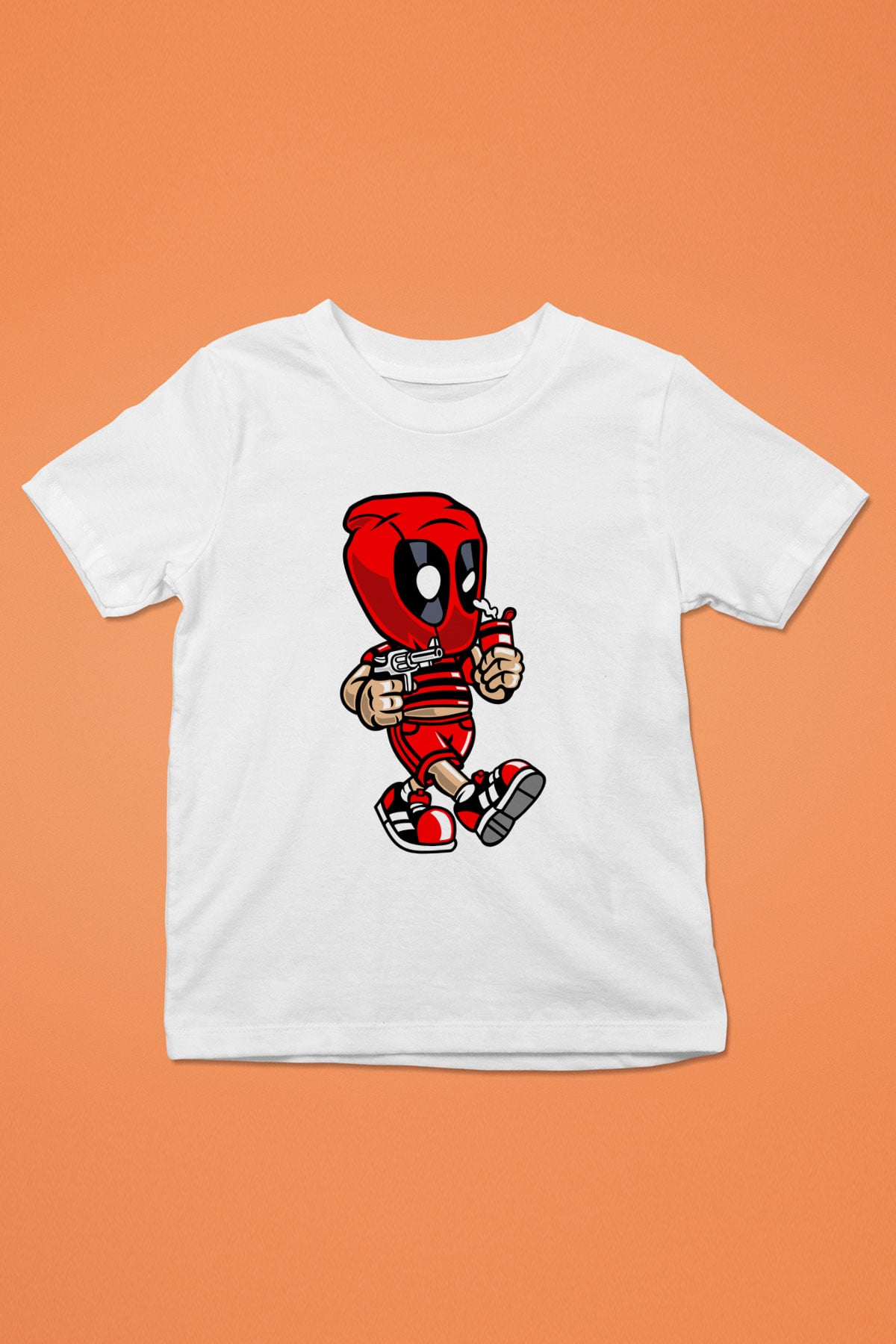 Deadpool Bastard Baskılı Unisex Beyaz Çocuk Tişört