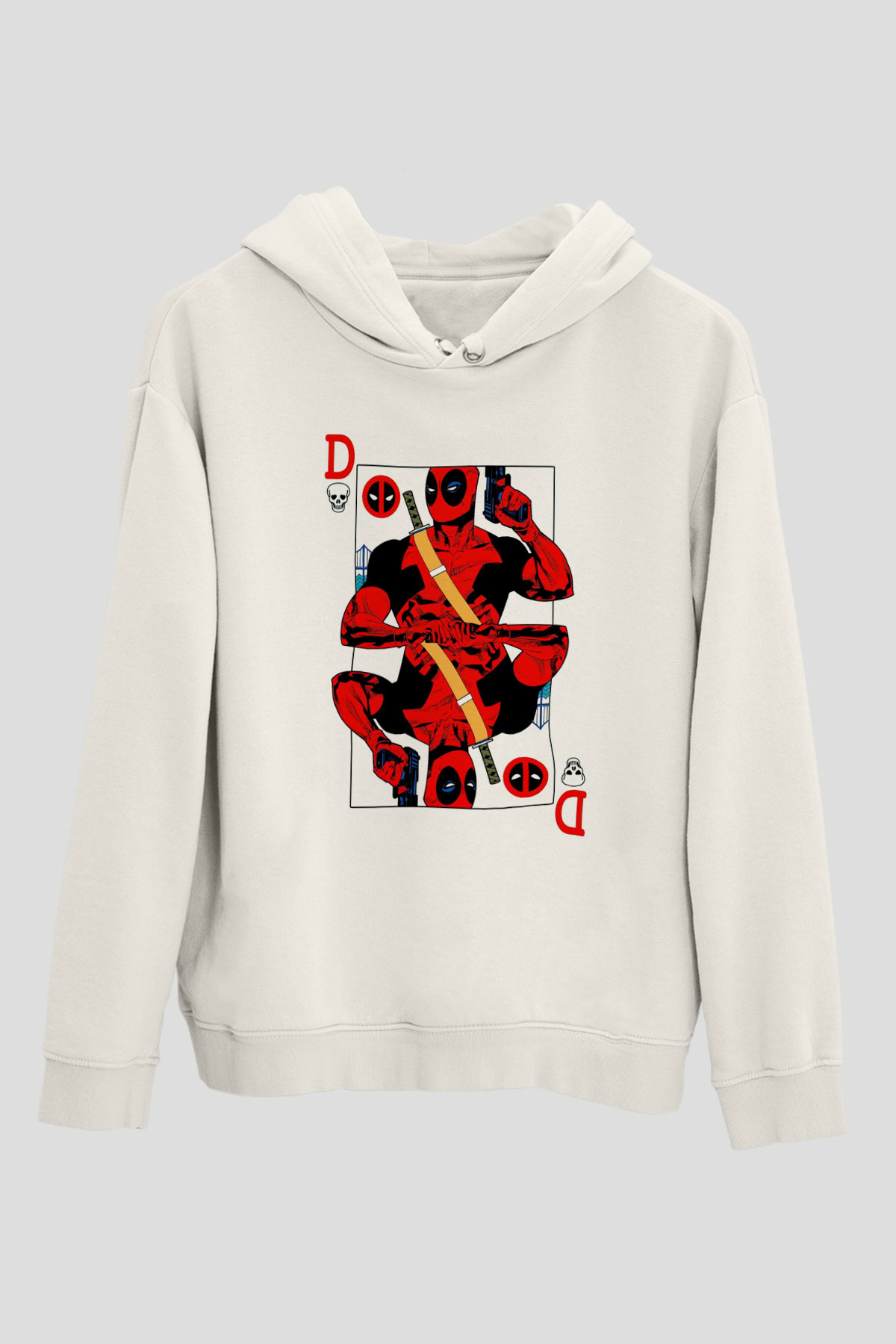 Deadpool KartıBeyaz  Unisex Hoodie