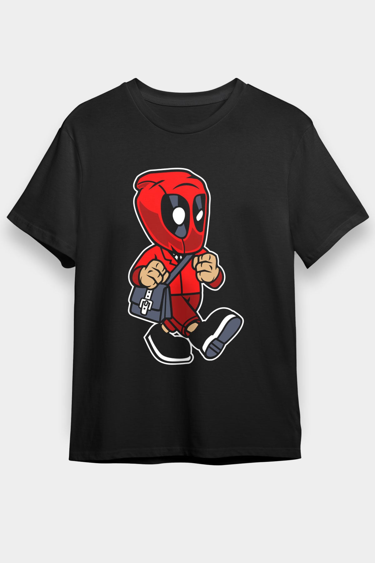 Deadpool Worker Baskılı Unisex Siyah Tişört
