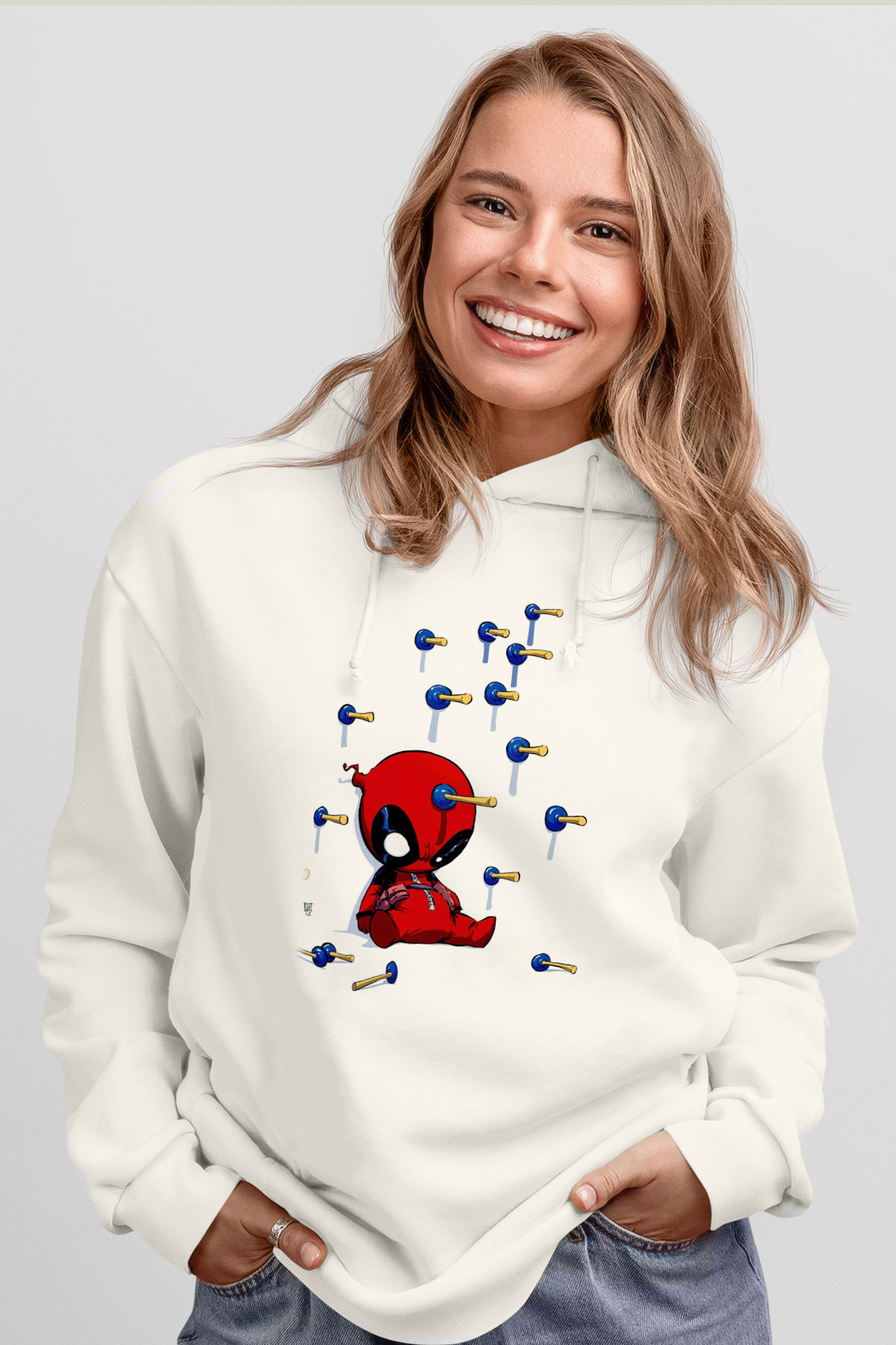 DeadpoolBeyaz  Unisex Hoodie