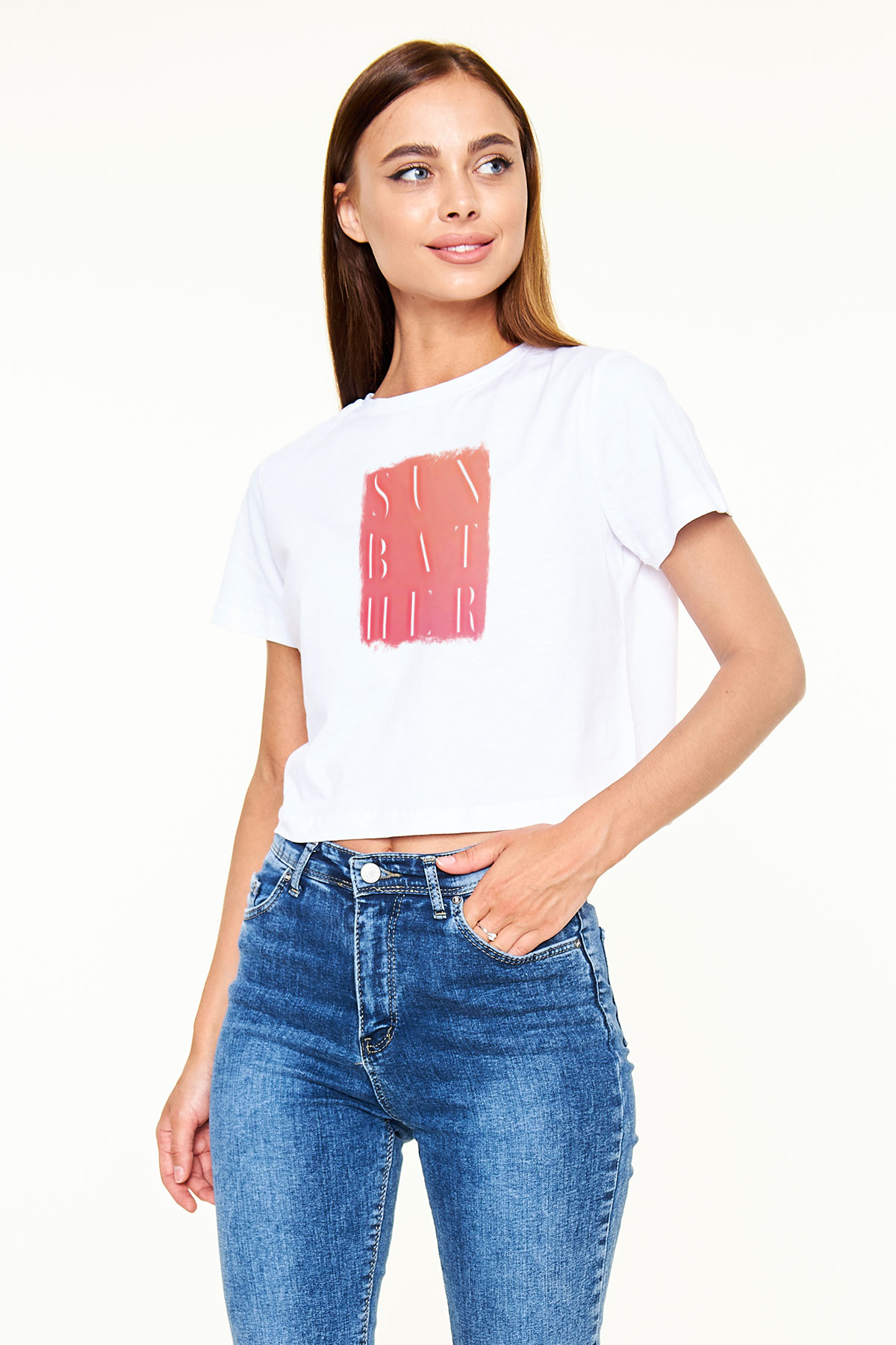 Deafheaven Baskılı Unisex Beyaz Crop Top Tişört