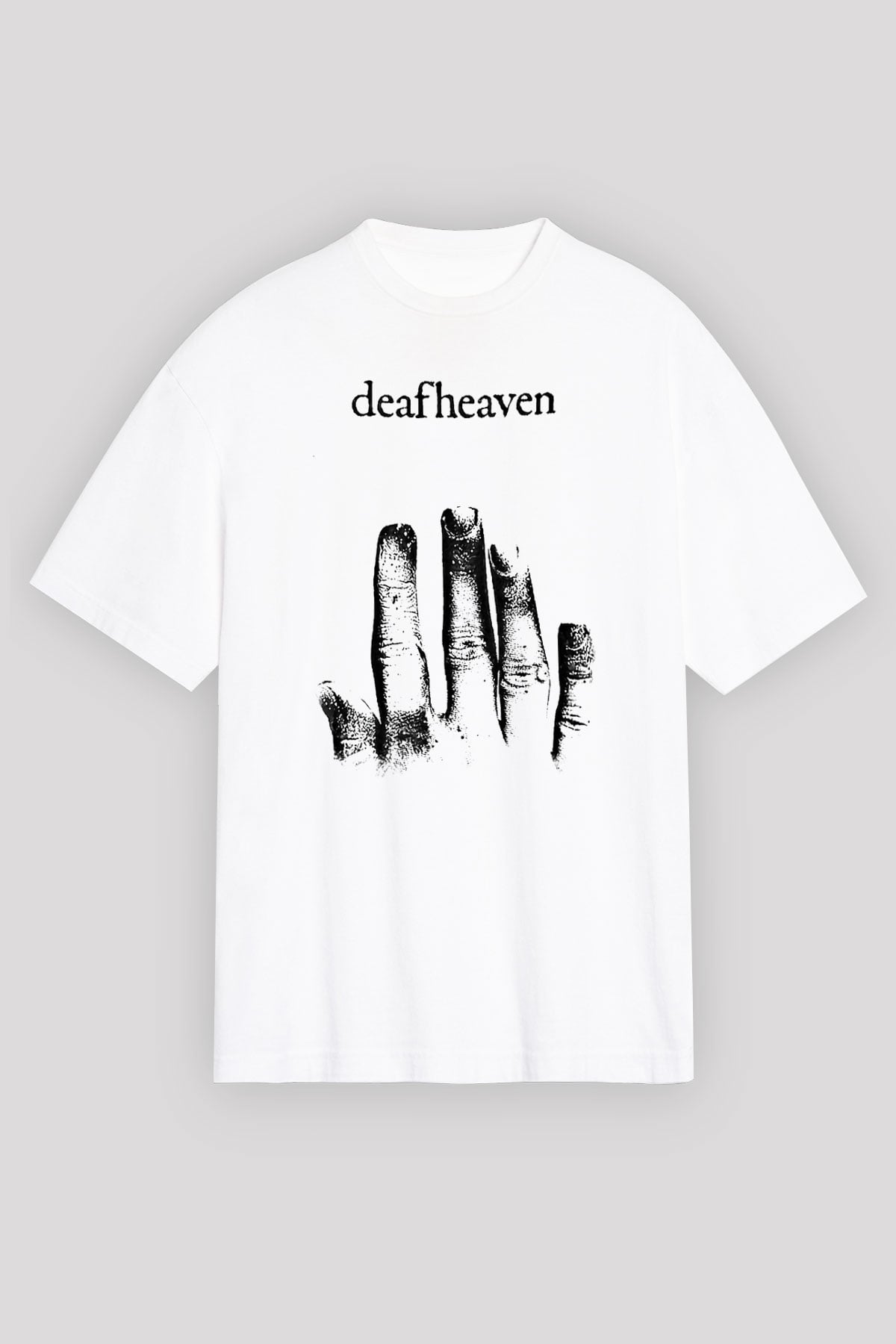Deafheaven Baskılı Unisex Beyaz Oversize Tişört