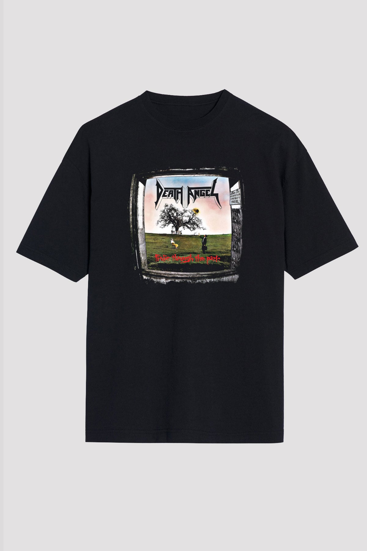 Death Angel Baskılı Unisex Siyah Oversize Tişört