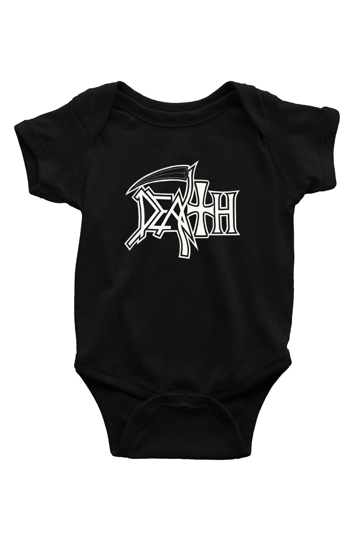 Death Baskılı Siyah Bebek Body - Zıbın