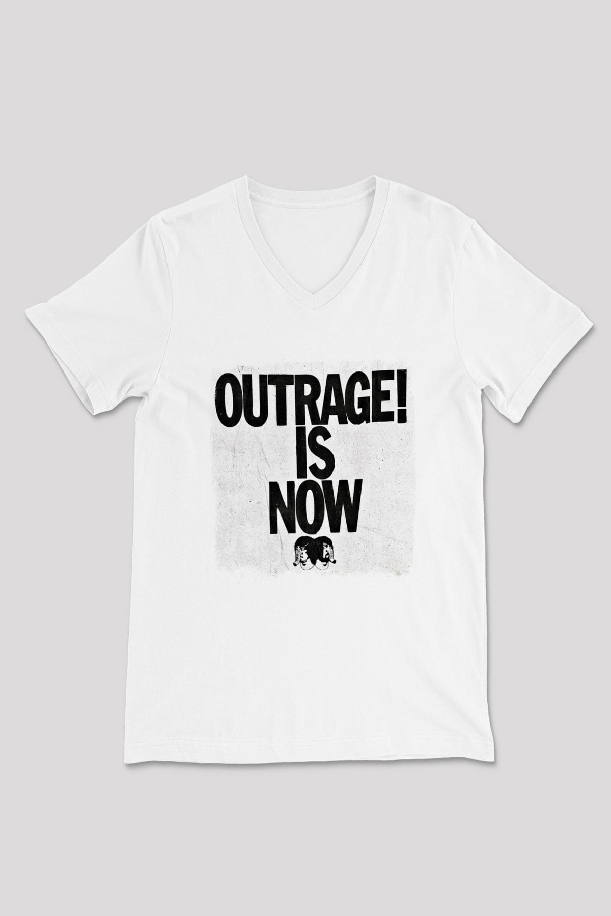 Death from Above Baskılı Unisex Beyaz V Yaka Tişört