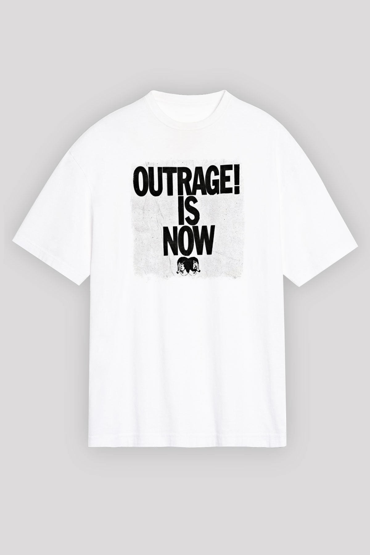Death from Above Baskılı Unisex Beyaz Oversize Tişört