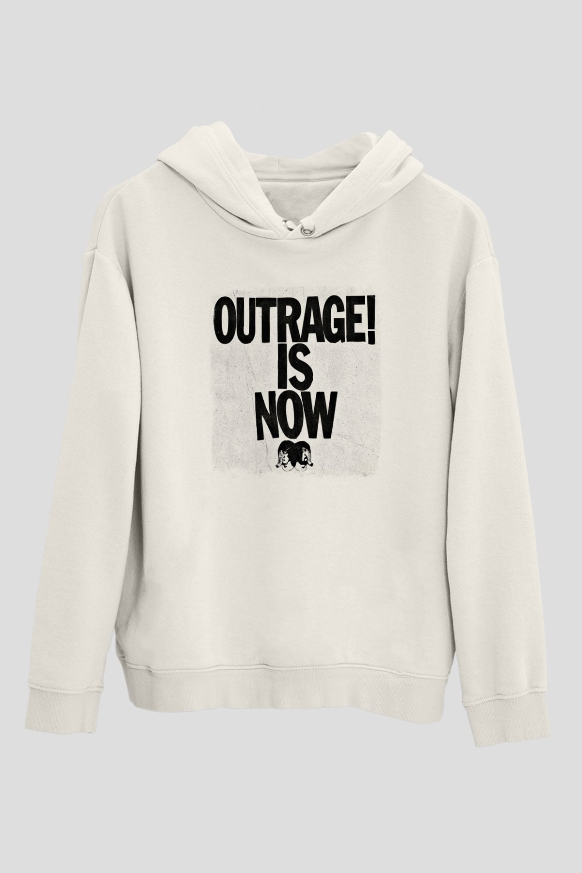 Death from Above Baskılı Unisex Beyaz Hoodie