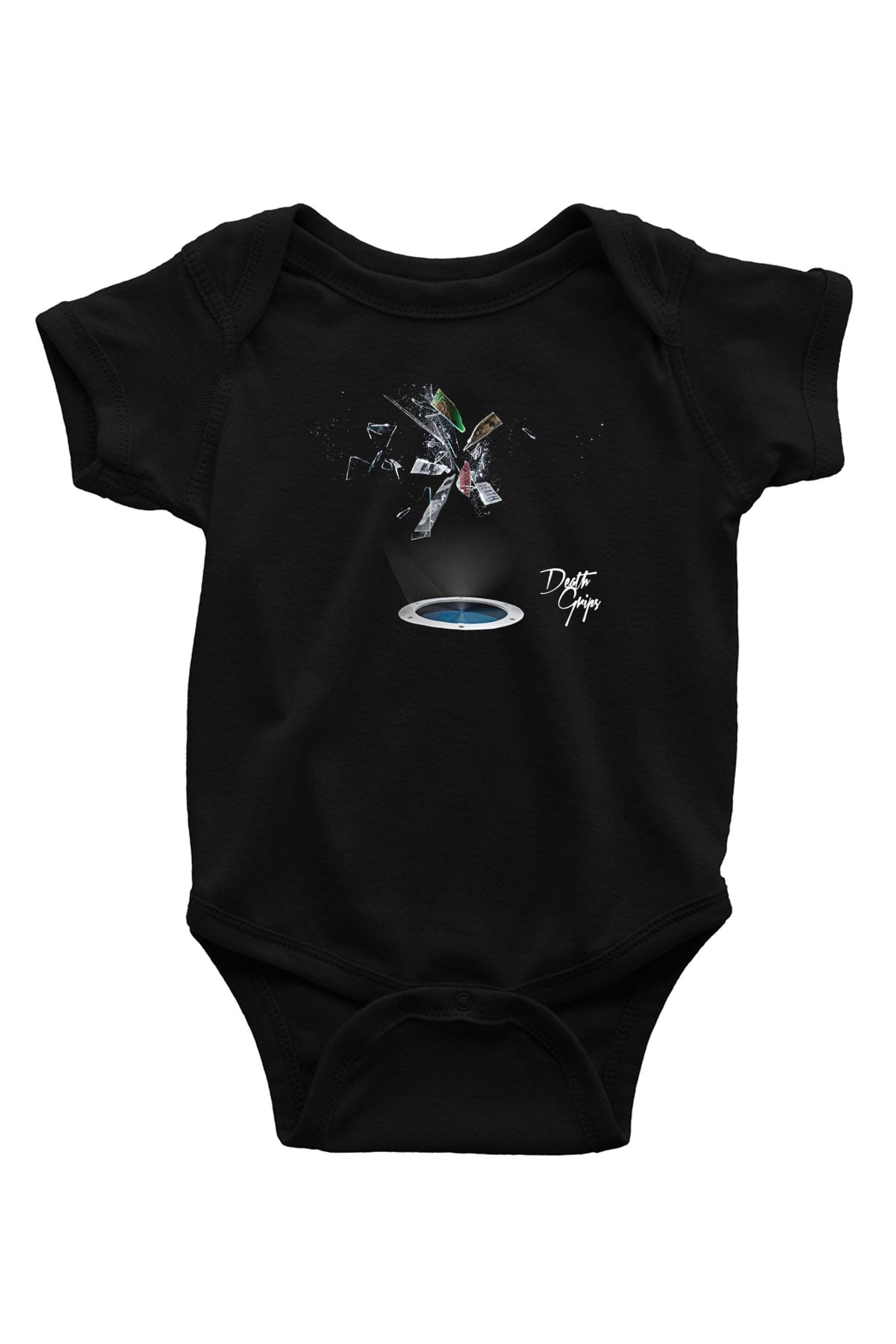 Death Grips Baskılı Unisex Siyah Bebek Body - Zıbın